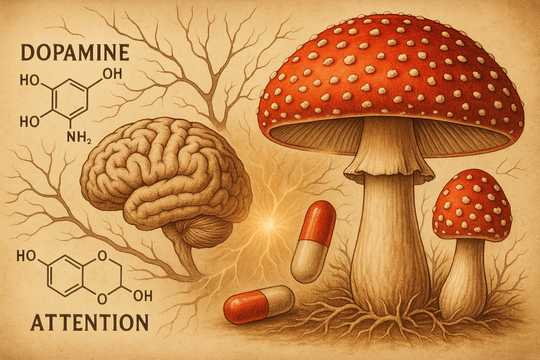 Amanita & Dopamine Balance: Natural Attention Support